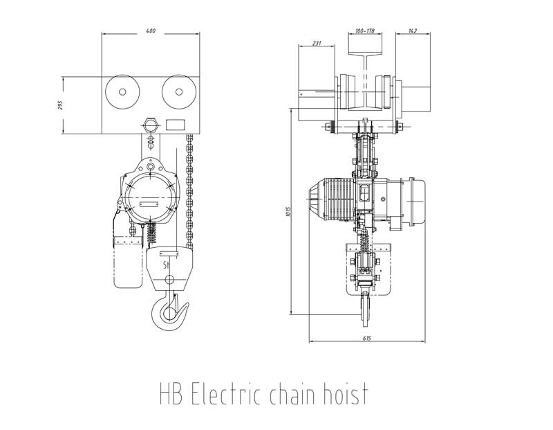 HB chain hoist drawing