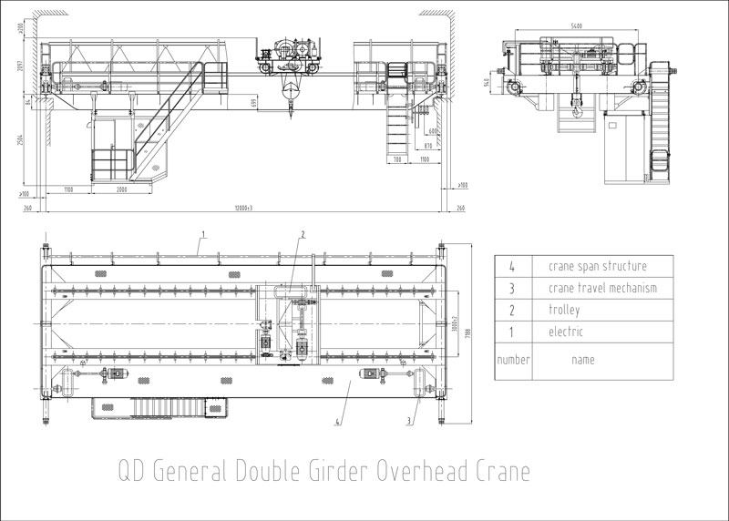 QD-General-Double-Girder-Overhead-Crane-Drawing