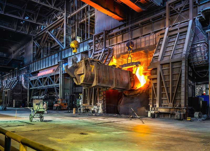 High emperature environment in metallurgical workshop